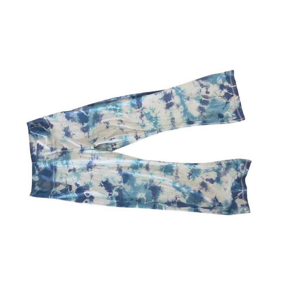 NWT PINK Victoria's Secret Womens Blue Tie Dye High Waisted Flared Leggings XL
